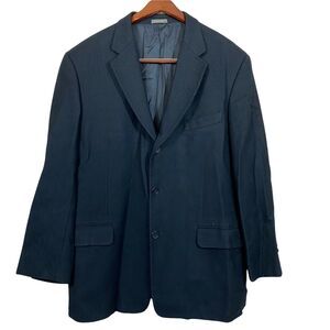 Calvin Klein Men's Sport Coat Size 43 Regular Black Blazer Wool Silk Blend